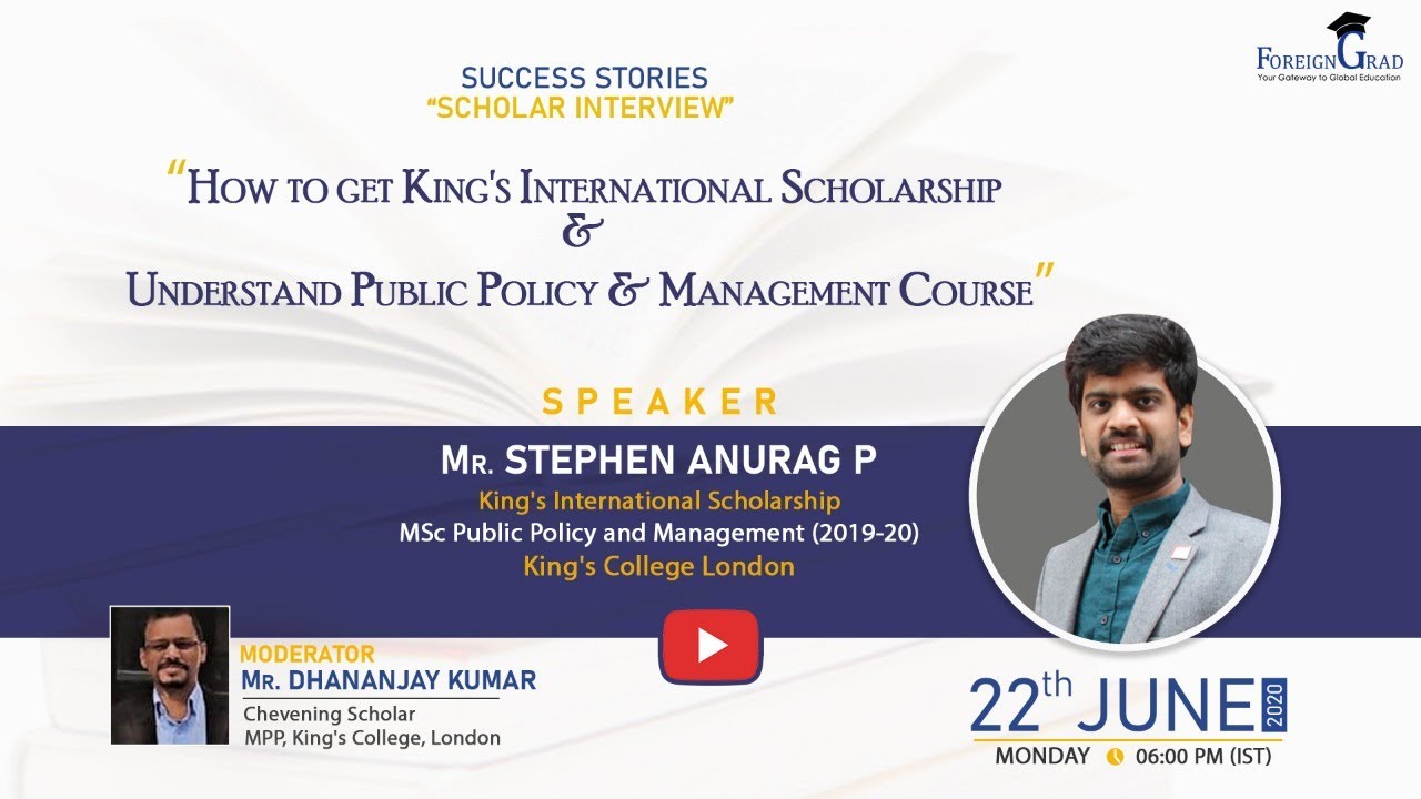 How to get King's International Scholarship & Understand Public Policy & Management Course