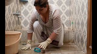 Aunty Cleaning Bathroom