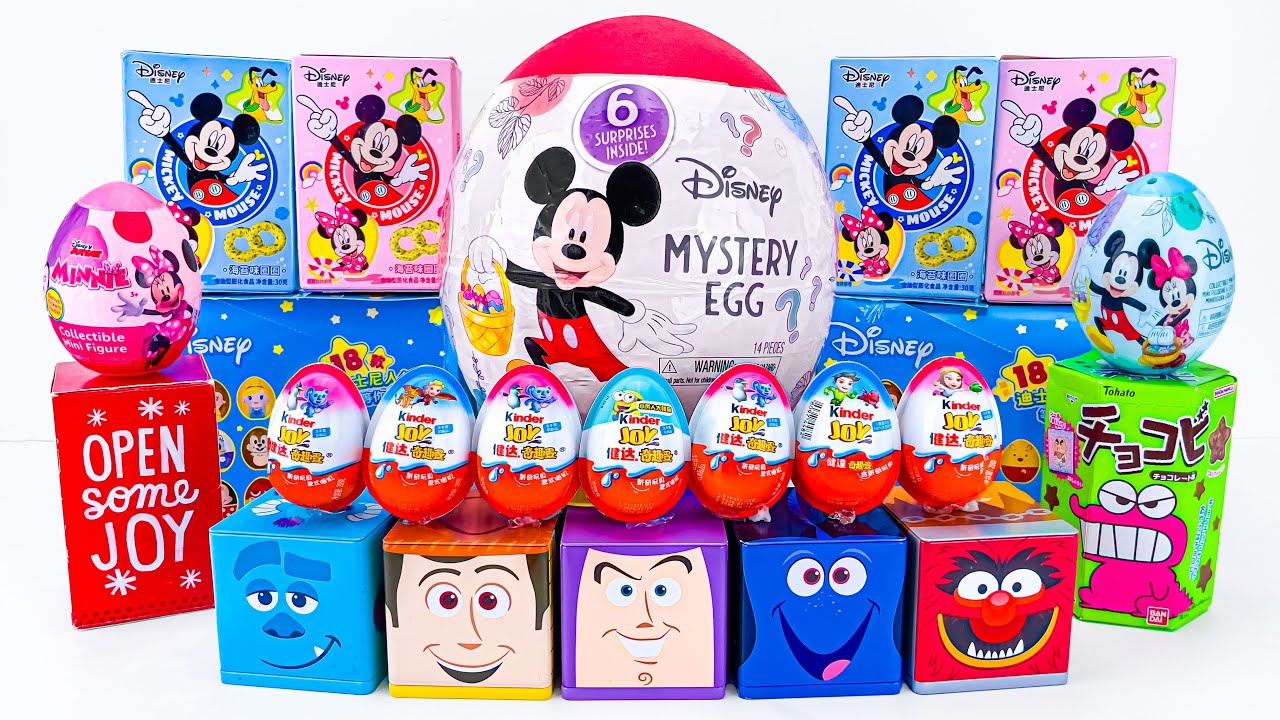 ASMR DISNEY Mickey vs Kinder SQUISHY Mystery Toys UNBOXING | NO TALKING