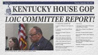 Details Legislative Oversight & Investigations Committee Report - September 9th | Co-Chair, Rep. Scott Sharp Update