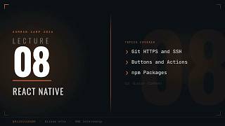 React Native: Git Backup, Buttons & npm Packages | SWE Summer Camp – Lecture 08 React Native: Git Backup, Buttons & npm Packages | SWE Summer Camp – Lecture 08