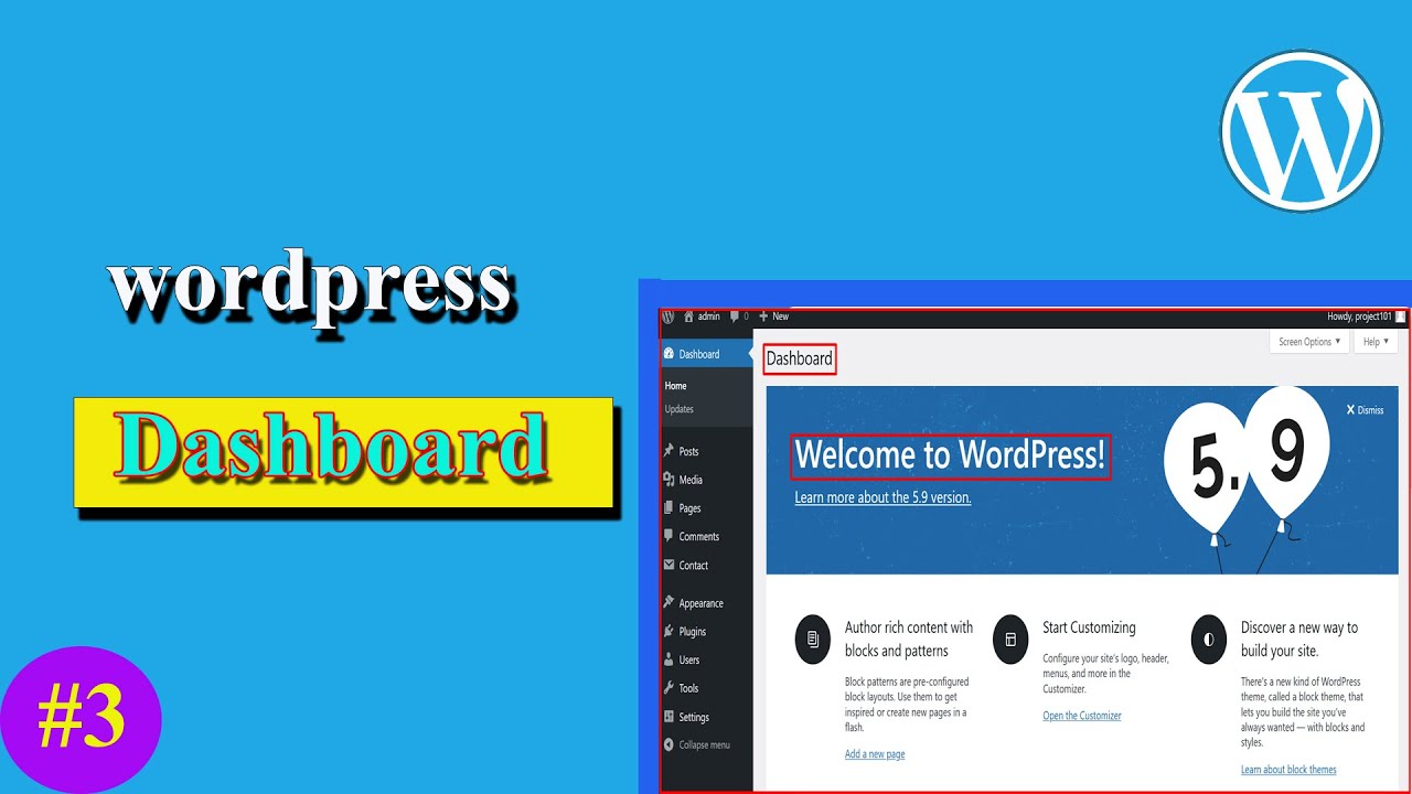 part3|WordPress Dashboard Tutorial | WordPress admin Dashboard | A To Z ...