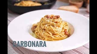 卡邦尼意粉輕易做!Creamy Spaghetti/How to Make Classic Carbonara/奶油培根義大利麵