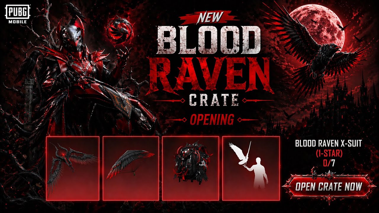 ( I Got Blood Raven Full Set ) X-SUIT Crate Opening | Pubg Mobile 🔥 ...