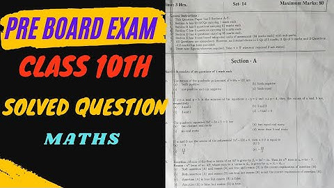 Pre-board class 10th question paper 2023|Maths|solved class 10th math question paper|cbse|NCERT|