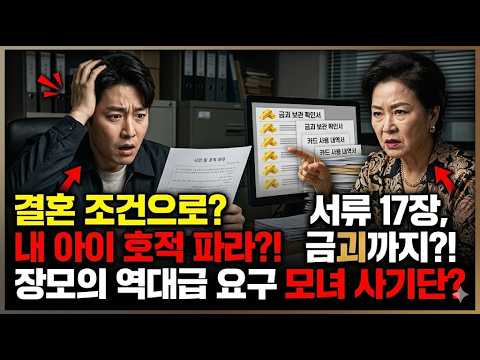 결혼 조건으로 예비 장모가 들이민 소름 돋는 서류 17장 #결혼조건 #레전드사연 #가스라이팅