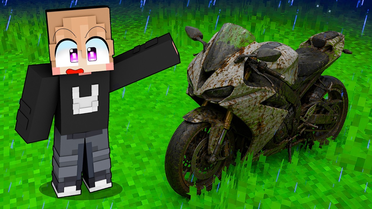 AKU MENEMUKAN MOTOR BALAP TERBENGKALAI DI MINECRAFT!!