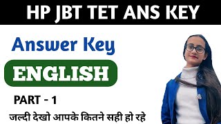 HP JBT TET Answer Key 9 July JBT TET English Section Solved Answer Key 2021 @ExamViewhp