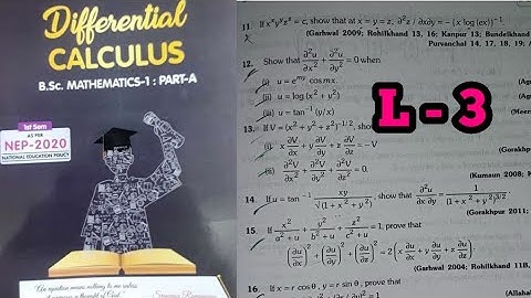 Partial Differentiation Lec 3| Bsc maths 1st semester| exercise 1 solutions and concepts #bscmaths 