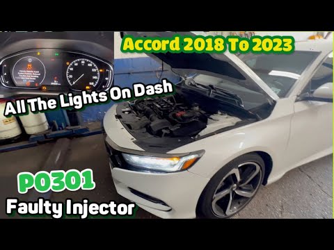 All the lights came on cash Honda Accord 2018 2019 2020 2021 2022 2023  cylinder misfire p0301