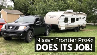 Nissan Frontier Pro4x pulling Our 4800 lbs Travel trailer!