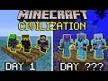 100 Players Simulate Civilization for 100 Days on the WATER RISING Minecraft SMP
