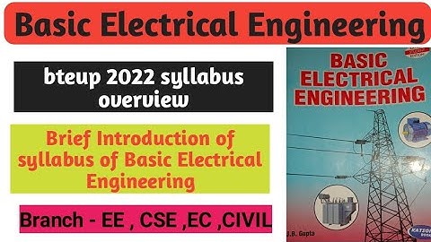 Basic electrical engineering syllabus/bee/beee/ bteup 2022 basic electrical syllabus