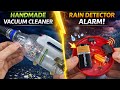 How to make handmade vaccume cleaner | Rain detector alarm | Magnetic pen #scienceproject