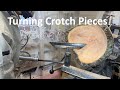 Woodturning   roughing out crotch pieces