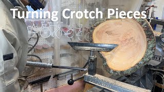 Woodturning   Roughing out Crotch Pieces