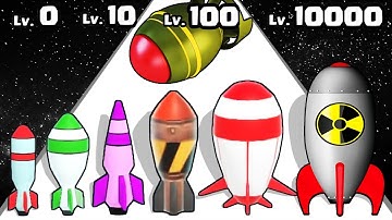 Merge Rockets - Level Up Rockets Max Level Gameplay (Evolving Rockets)