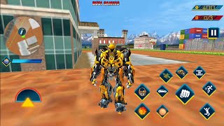 Flying Helicopter Robot Car Transform City Battle - Android Gameplay screenshot 4