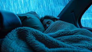 Maximum Relaxation to Sleep Soundly With Heavy Rain & Thunder on The Car at Night screenshot 4