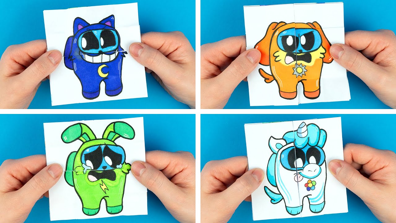 Paper Craft Idea with AMONG US & SMILING CRITTERS style