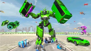 Robot Perang Berubah Jadi Mobil Balap Dan Pesawat Jet | 3D Bus Robot Car Game #Part2 screenshot 1