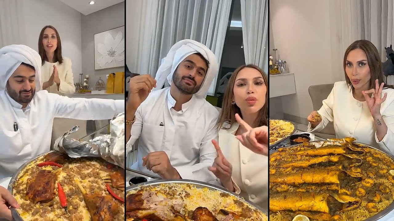 دكتوره خلود وامين ميتين من الجوع يتعشون كبسه لحم و سمك !!