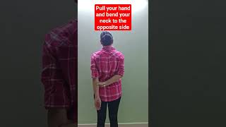 Upper trapezius muscle stretch self stretching in neck pain Get rid of neck stiffness