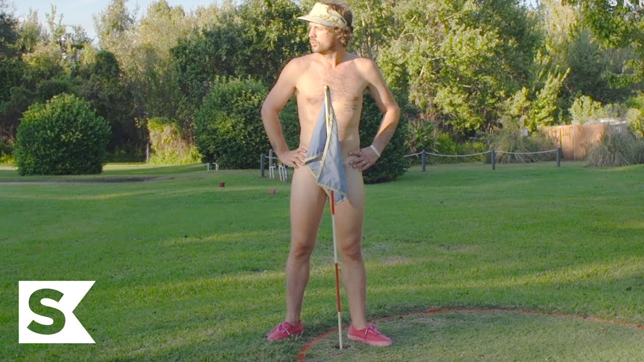 Nude on golf course