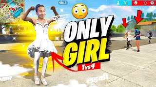 Showing Girls Power in Free Fire 🔥 Only Female Characters Combo in Solo Vs Squad - Free Fire Max