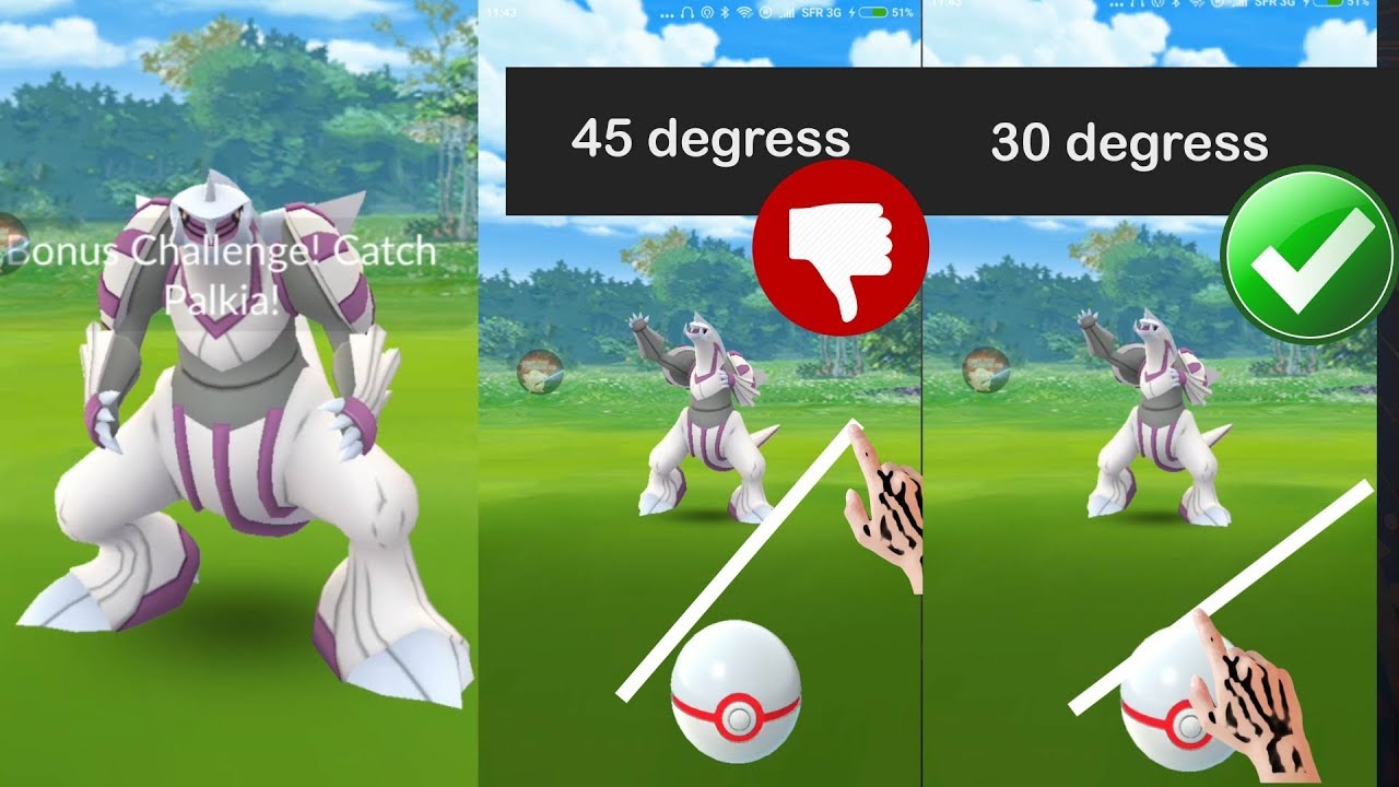 How to Palkia  Excellent and one time throw catch? 