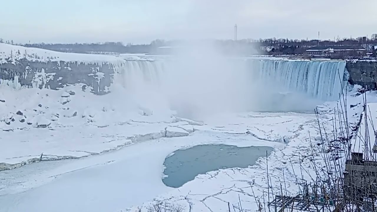 Highlight 13:24 - 18:24 from Niagara Falls live at the Falls ice update 2026 February 24