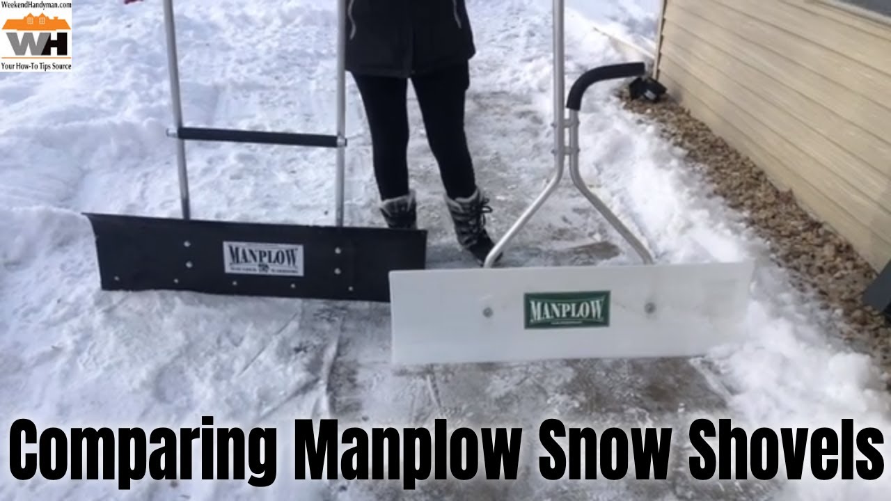 Manplow REV42-42 Inch Revolution Snow Pusher with Rotating Blade & Aluminum U Handle w/No-Slip Grip 