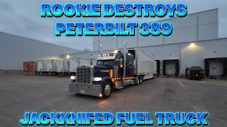 PETERBILT 389 DESTROYED BY ROOKIE-THIS IS WHY I DONT PARK AT TRUCK STOPS