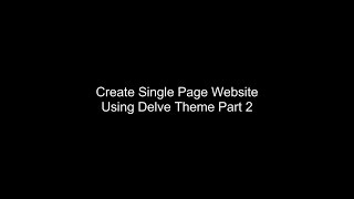 Create Single Page Website Using Delve Theme Part 2
