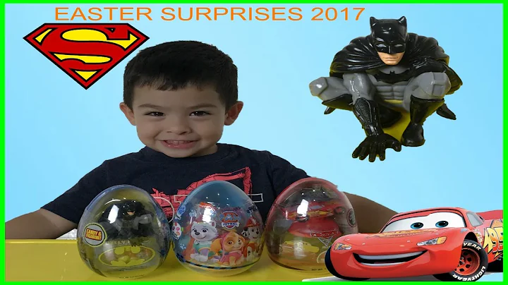 Easter Eggs Surprises Opening 2017 Disney Cars toys Lighting Mcqueen Paw Patrol Batman