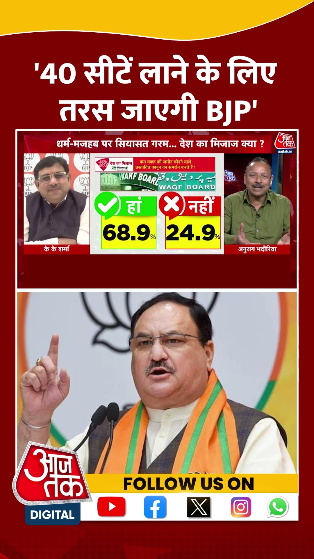 '40 सीटें लाने के लिए तरस जाएगी BJP' #shortvideo #viralvideo #delhicmnews #aajtakdigital #dangal