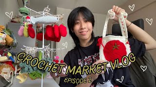 crochet market vlog 2🍏🍎: preparation, statistics, tips | ravenister13🍀