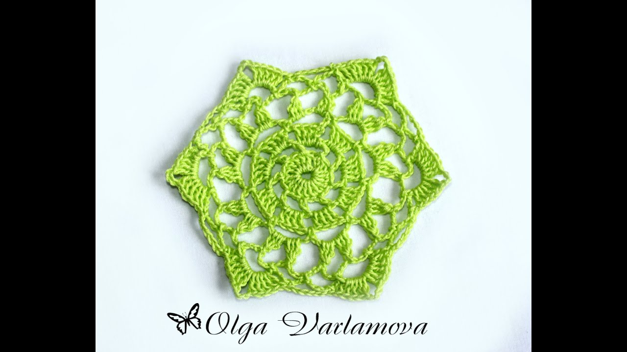 Вязание крючком. Crochet. Шестиугольный мотив 1. Часть 1