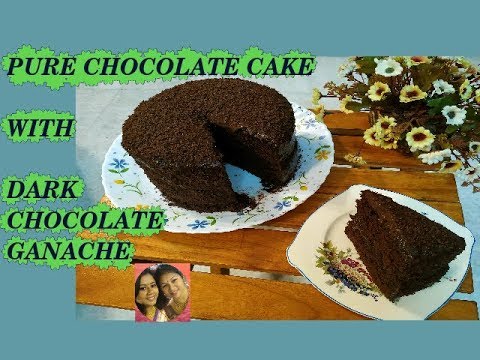 Pure Chocolate Cake with Dark Chocolate Ganache II पीयर चॉकलेट केक II Cook Bake n Enjoy