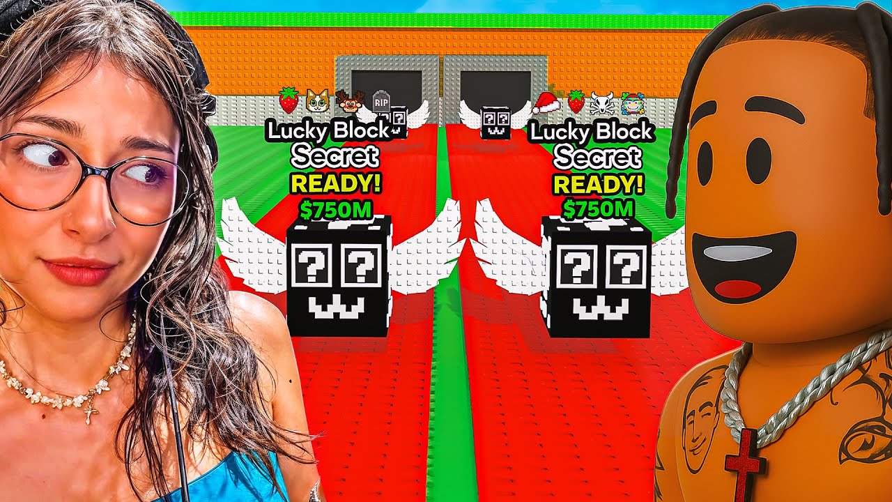 BATTLE DE LUCKY BLOCK EXTRÊME contre ma COPINE sur STEAL A BRAINROT !