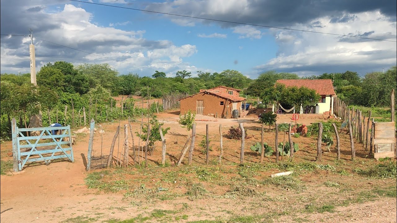 Olha como ficou a sapata da varanda da casa da família três riachos e o terreiro limpinho