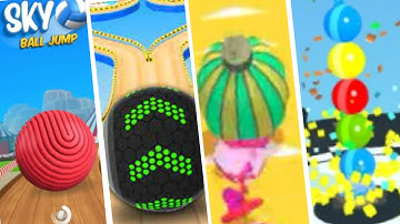 Sky Ball Jump vs Going Balls vs Rolling vs Spiral Roll I All level gameplay Android, IOS