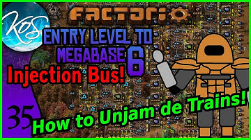 Factorio - Entry Level to Megabase 6: Injection Bus 35 - MYSTERY TRAIN JAM