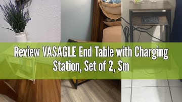 Review VASAGLE End Table with Charging Station, Set of 2, Small Side Tables for Living Room, Bedroom