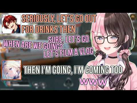 Hinano Makes Drinking Plans with Tsurugi, and Emataso Immediately Joins In【Tachibana Hinano/Vspo!]
