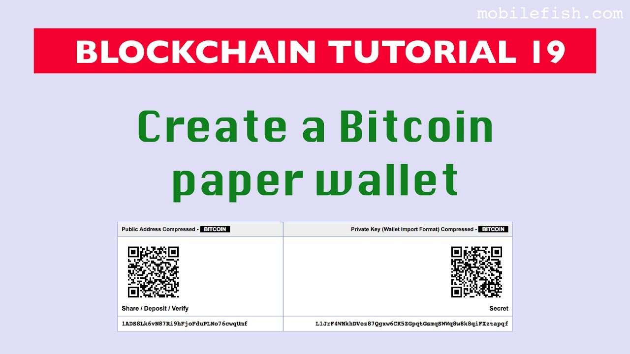 Blockchain Tutorial 19 Create Bitcoin Paper Wallet - 