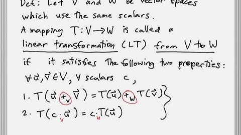 6.1 - Definition of a Linear Transformation
