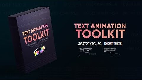 Apple Motion Template | Text Animation Toolkit | Final Cut Pro