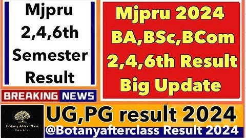 Mjpru 2,4,6th semester Result big update 2024 | BA,BSc,BCom result 2024