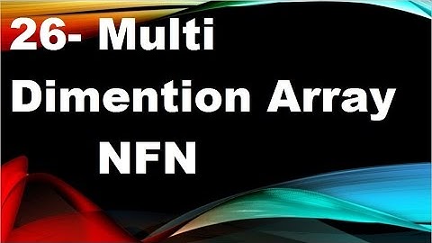 java tutorials urdu NFN 26 MDArray